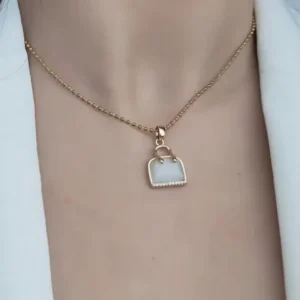 Bag Charm Pendant Necklace for Women Non Tarnish 925 Sterling Silver Necklace
