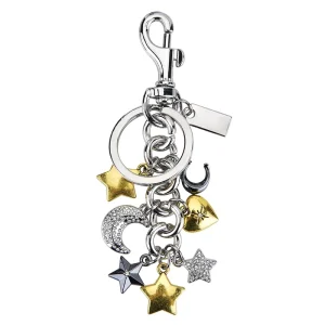 Bag Charm Star Moon Love Overlapping Double Color Diamond Set Handbag Keychain Metal Buckle Fashion Bag Pendant