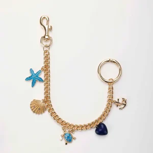 Bag Charms Factory OEM Custom Gold Metal Chain Bag Charm Ocean Style Enamel Pendant Fashion Bags Charms