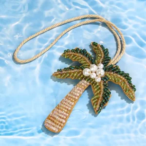 Bag Charms Handmade Bohemian Coconut Tree Keychain Delicate Summer Vacation Style Bag Charm Accessory Bag Accessories Charms