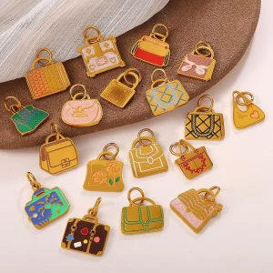 Bag Pendant Handmade Versatile Charm Creative Accessories Pvd Stainless Steel Fashion Jewelry New for Women