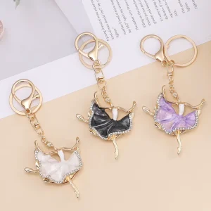 Ballet Girl Car Keychain Charming Small Gift Bag Hanger Women’s Accessory