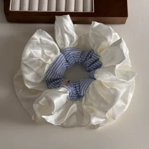 Ballet style oversized pleated hand woven scrunchie for women high end elastic headband trendsetter