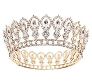 Baroque Bridal Alloy Queen Crown Luxury Rhinestone Pageant Wedding Crown Hair Accessories