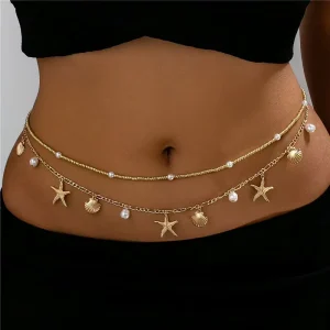 Beach Vacation Conch Shell Pendant Waist Chain for Women N26679