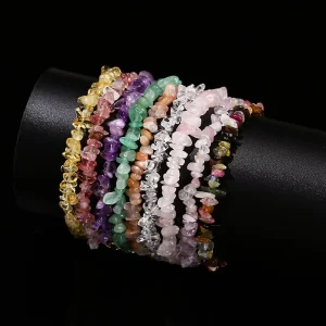 Beaded Bracelet Crystal Pebble Bracelet Adjustable Bracelet for Unisex