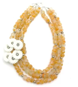 Beaded Colorful Gemstone Necklace Silver Fashion Jewelry Girls Necklaces