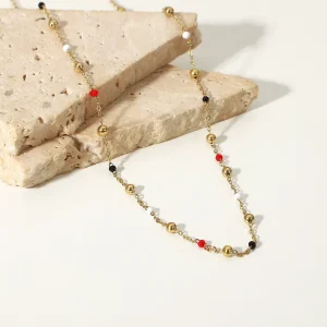 Beaded Necklace Fashion Jewelry Stainless Steel Necklace Accessories Women Designer Jewelry