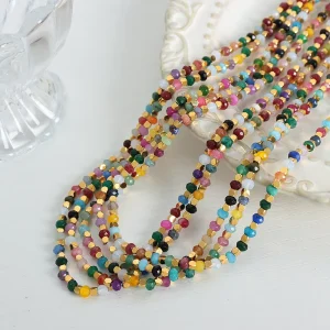 Beaded Necklace Jewelry Fashion Colorful Natural Stone Beads Waterproof Stainless Steel PVD Coated New Necklace Jewelry Gift