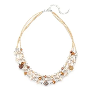 Beaded Necklaces for Women Layered Chunky Bead Necklace Fashion Costume Jewelry Gifts for Mom