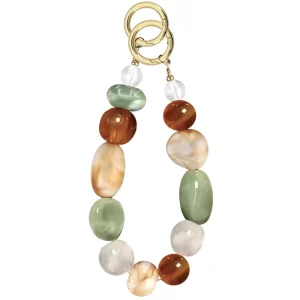 Beaded Phone Charm Mixed Color Plaid Stone Phone Chain Purse Charms Cute Keychain Wristlet