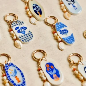 Beaded Tassel Flower Bag Charm Keychain