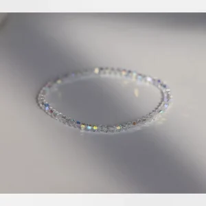 Beaded White Glass Gold Plated Bracelet Hand String Women’s Simple Fashion Jewelry Light Luxury Texture