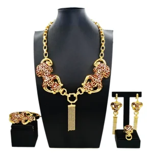 Beautiful Brass Silver Bridal Necklace Jewelry Set Factory Women Costume Accessories H00664