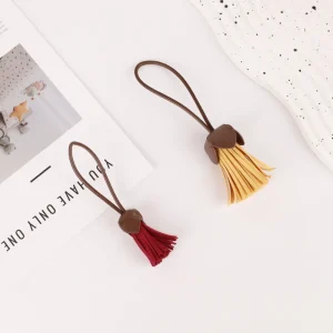 Beautiful Handmade Tassel Bag Charm PU Leather Pendant for Handbag Purse Backpack Luggage Accessories