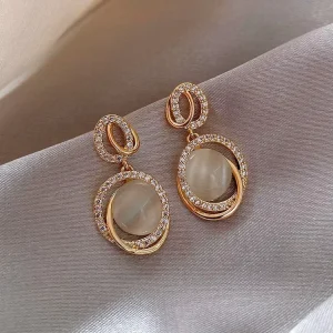 Beautiful Korean Earrings Oval Drop Earrings for Women Designer Earrings Fashion Jewelry Earrings