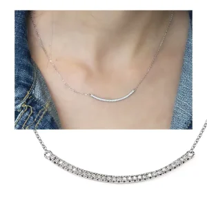 Beautiful Zircon Bar Necklace for Ladies Fashion Accessories with Geometric Chain Pendants for Wedding & Gift Iced Out Jewelry