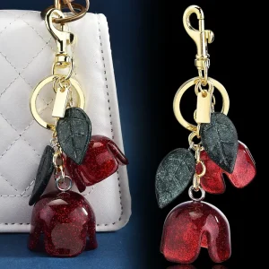 Beauty Flower Key Chain Fashion Blossom Metal Key Buckle Bag Decoration Stylish Rose Tassel Keychain for Women