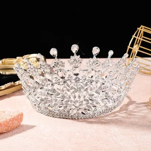 Beauty Pageant Rhinestone Tiara Crowns for Women Girls Princess Hair Accessories with Combs for Weddings Proms Crown Pageant