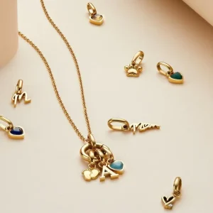 Bespoke Stainless Steel Charm With Clasp For Bracelet Necklace Initial Charm & Birthstone Charm Custom 18k Gold Vermeil Jewelry