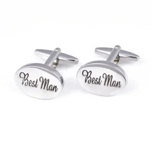 Best Man Novelty Cufflinks Custom Men Business Suit Shirt Accessory Wedding Tuxedo Jewelry Gift Set