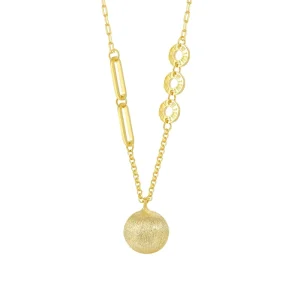 Best Sale 925 Sterling Silver Fashion Jewelry Necklaces 18k Gold Plated Beads Pendant Necklace for Women