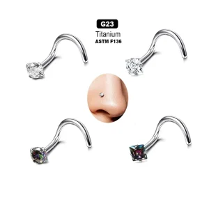 Best Selling G23 Titanium Nose Piercing L Shaped Nose Stud Ring Stainless Steel Fashion Body Jewelry for Women Men