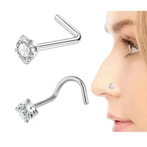 Best Selling Nose Piercing L Shaped Nose Stud Ring Stainless Steel Fashion Body Jewelry for Women Men