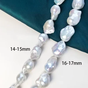 Big Size 2A 14 17mm 925 Silver Natural Freshwater Pearl Necklace Baroque Style Fashion Pearl Necklace Jewelry