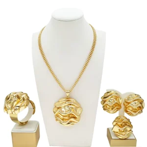 Big Style Necklace Light Weight High Quality Jewelry Set for Wedding Party African Women Accessories