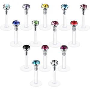 Bioplast Plastic Earring 16G Labret Piercing Lip Stud Rings Body Piercing Jewelry for Women Men