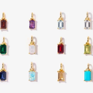 Birthstone Necklaces 18k Gold Plated Stainless Steel Pendant Necklace Hypoallergenic Non Tarnish Waterproof Jewelry