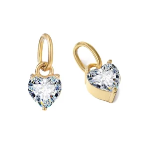 Birthstones Gold Plated Stainless Steel Heart Crystal Pendant Jewelry with Czech Rhinestone Zircon Charms Accessories