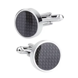 Black Carbon Fiber Elegant Cufflink Custom Mens Suit Shirt Fashion Accessory Wedding Tuxedo Trendy Jewelry Gift Set