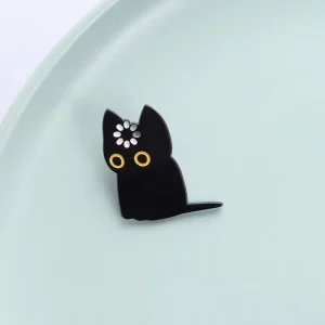 Black Cat Void Spinning Loading Enamel Pins Cartoon Cute Cat Animal Brooches Backpack Lapel Badge Funny Jewelry Gift for Friends