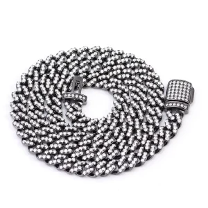 Black Gold Plated 6mm 8mm 18k Gold Plated 8-26 Inch Cuban Chain Inlaid with Moissanite 925 Silver Cuban Chain Plated