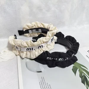 Black and White Lace Small Fragrant Miu Style Hairbands High end Women’s Headband Fashion Temperament Hair Accessories