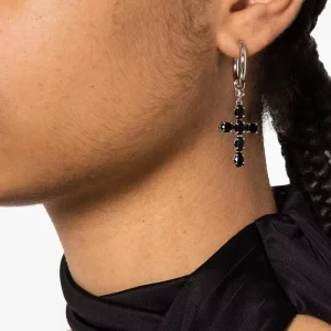 Black zircon earrings rock punk hip hop earrings personalized and fashionable European and American cross border earrings