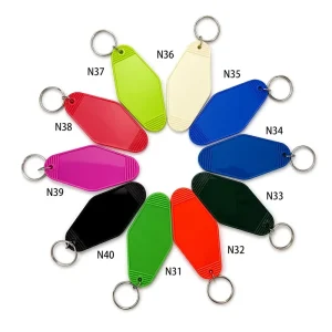 Blank Custom Acrylic ABS Clear Plastic Material Motel Hotel Keychain Personalized Key Tags for Bulk Order