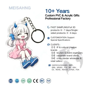 Blank Custom Acrylic Keychain Sublimation Printable Acrylic Keyring Blank Acrylic Pendant for DIY Advertising Gifts