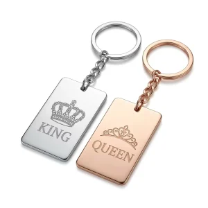 Blank Metal Keychain Custom Enamel Couple Keyring Bag Pendants for Wedding Favor Party Souvenir Promotional Gifts