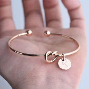 Blank Twist Bracelet Simple Style With Round String Alphabet Pendant Customization Knot Wrist Bracelets