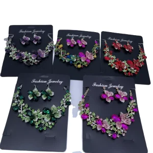 Bling Fashion Jewelry Sets Rhinestone Necklace and Earrings for Wedding Party Engagement or Anniversary Gift