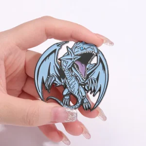Blue-Eyes White Dragon Enamel Pins Custom Anime Characters Brooches Lapel Badges Cartoon Animal Jewelry Gift for Kids Friends