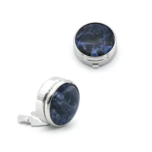 Blue Marble Stone Tuxedo Studs Button Cover Cufflinks for Men’s Suit Shirt Custom Business Wedding Fashion Accessories