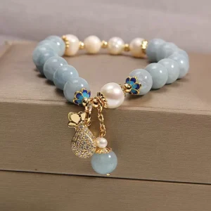 Blue Pearl Bracelet a Unique and Fashionable String Jewelry Piece Ideal As a Gift for Students