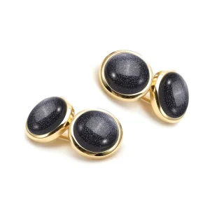 Blue Sand Agate Stone Premium Cufflinks Custom Men’s Suit Shirt Fashion Accessory Wedding Tuxedo Trendy Jewelry Gift