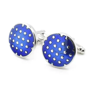 Blue Silver Star Sublimation Cufflinks Custom Mens Business Suit Shirt Wedding Tuxedo Fashion Jewelry Cufflinks