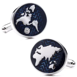 Blue World Map Novelty Cufflinks Custom Men’s Suit Shirt Fashion Accessory Wedding Tuxedo Trendy Jewelry Cufflinks