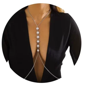 Body Chain Pearl Sexy Bra Waist Body Necklace Party Body Accessories for Women and Girls